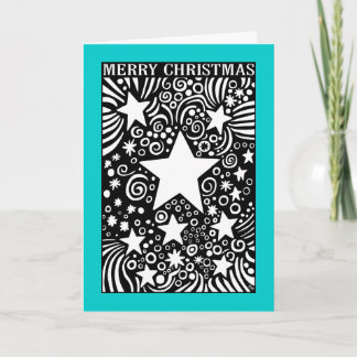 Tarjeta Festiva Navidades Cosmos - II - Turquesa