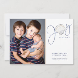 Tarjeta Festiva Navidades costeros disfrutan de la foto de feriado