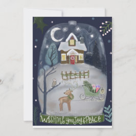 Tarjeta Festiva Navidades Cottage Cloche
