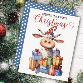 Tarjeta Festiva Navidades Cow Pun