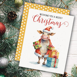 Tarjeta Festiva Navidades Cow Pun