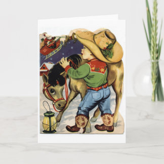 Tarjeta Festiva Navidades Cowboy