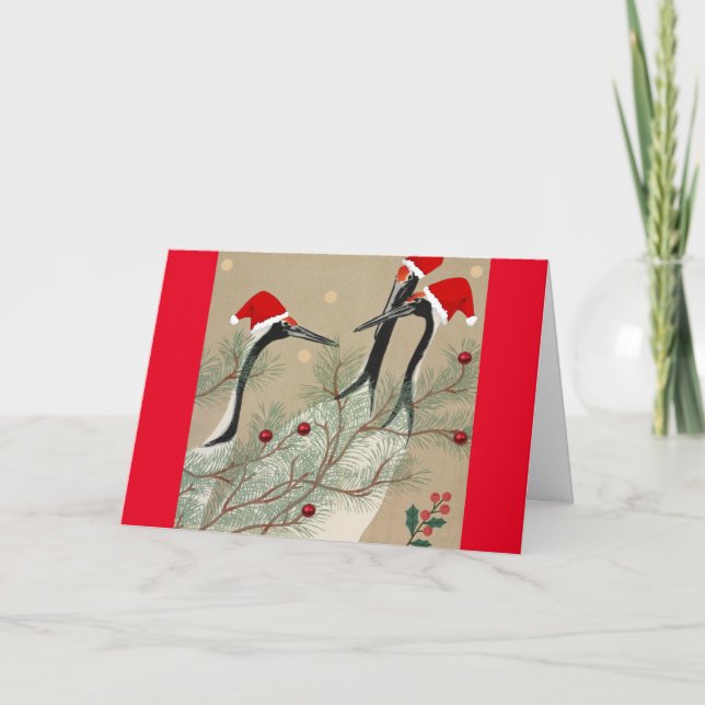 Tarjeta Festiva Navidades Cranes (Anverso)