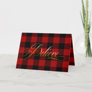 Tarjeta Festiva Navidades Creen En Plaid