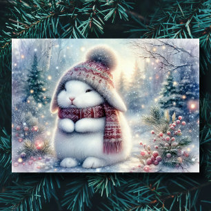 Tarjeta Festiva Navidades cristianos Bunny KJV Bible Verse