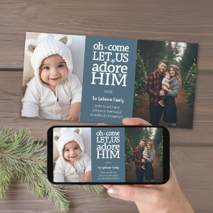 Tarjeta Festiva Navidades cristianos de fotografía - puntos azul p