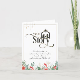 Tarjeta Festiva Navidades cristianos de historia verdadera Biblia