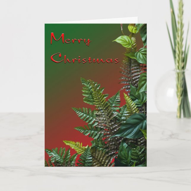 Tarjeta Festiva Navidades cristianos Ferns (Anverso)