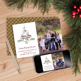 Tarjeta Festiva Navidades cristianos foto tipografía tomada