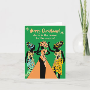 Tarjeta Festiva Navidades cristianos Inspiradores afroamericanos