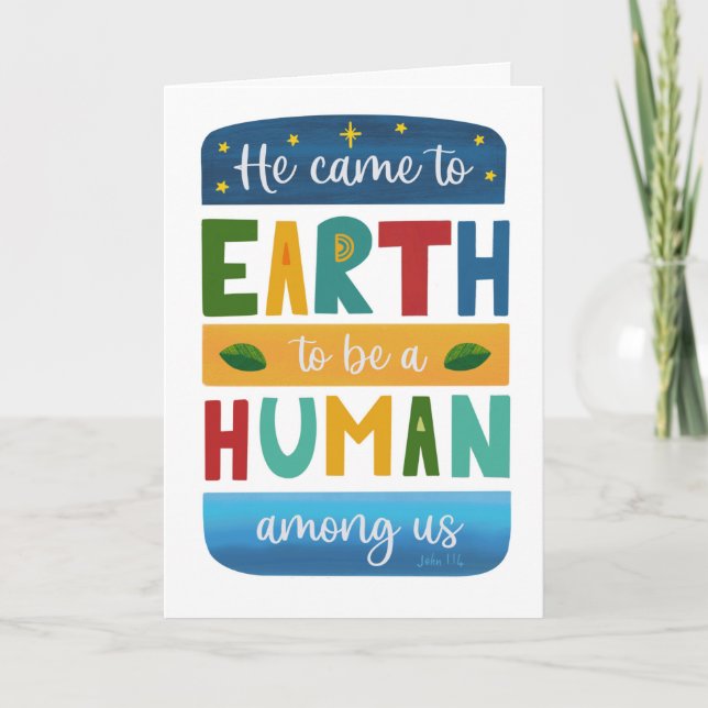 Tarjeta Festiva Navidades cristianos religiosos John 1:14 (Anverso)