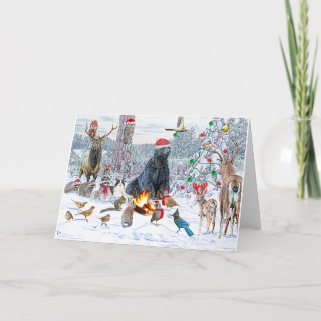 Tarjeta Festiva Navidades Critters Fiesta (Anverso)