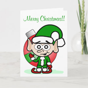 Tarjeta Festiva Navidades Cuidados Elf Holiday Personalizado capri