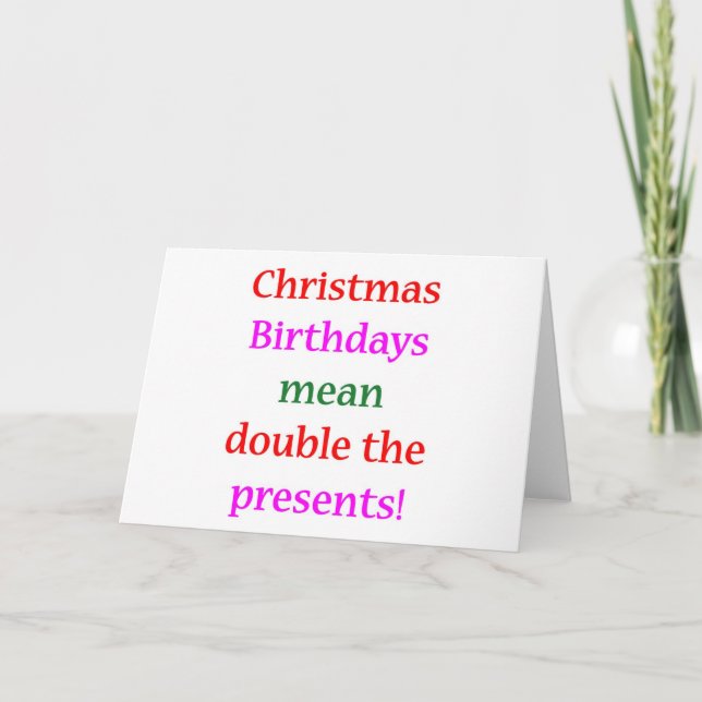 Tarjeta Festiva Navidades Cumpleaños (Anverso)