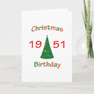 Tarjeta Festiva navidades Cumpleaños 1951