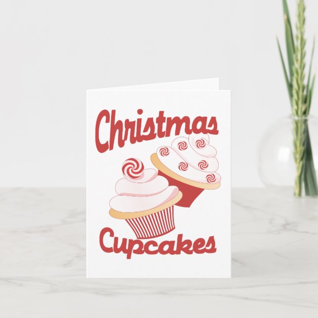 Tarjeta Festiva Navidades Cupcakes (Anverso)