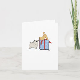 Tarjeta Festiva Navidades curos de Keeshond