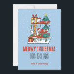 Tarjeta Festiva Navidades Cute Cat Kitty Tree Snow Winter Meowy<br><div class="desc">Un personalizado animal lindo con juegos de palabras graciosos para su celebración navideña. Feliz Navidad y Feliz Año Nuevo. Puede personalizar el texto y el color de fondo para que se ajuste a su ocasión. Genial para niños y niños que aman a los animales.</div>