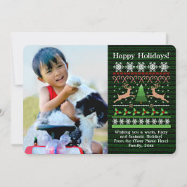 Tarjeta Festiva Navidades Cute Saludo de Foto Temática de Sweater
