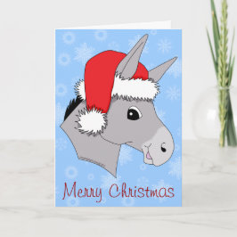 Tarjeta Festiva Navidades Cute Santa Hat