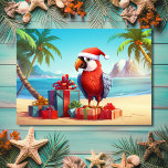 Tarjeta Festiva Navidades Cute Santa Parrot Tropical Beach<br><div class="desc">Presentamos nuestra adorable tarjeta de vacaciones de Navidades de playa Tropical Cute Santa Parrot! Trae un toque de alegría tropical a tus saludos de vacaciones con este diseño original. Perfecto para enviar cálidos deseos a amigos y familiares, esta tarjeta captura el espíritu de los Navidades de una manera única y...</div>