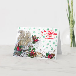 Tarjeta Festiva Navidades Cute Squirrel Vintage Rustic