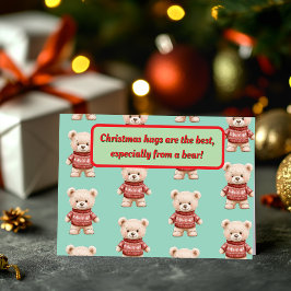 Tarjeta Festiva Navidades Cute Teddy Bear