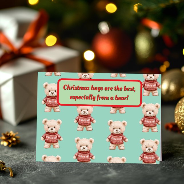 Tarjeta Festiva Navidades Cute Teddy Bear (Subido por el creador)