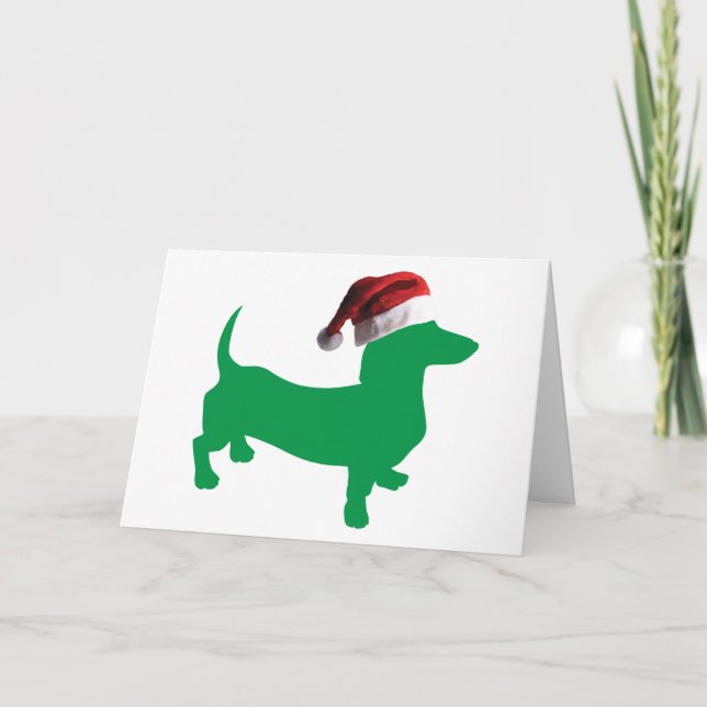 Tarjeta Festiva Navidades Dachshund (Anverso)