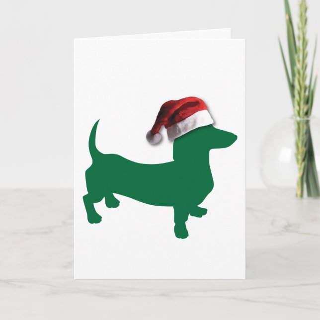 Tarjeta Festiva Navidades Dachshund (Anverso)