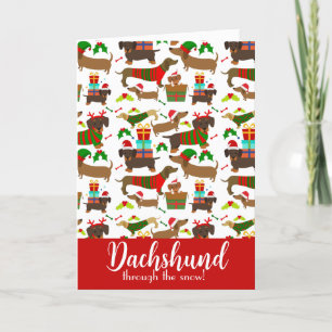 Tarjeta Festiva Navidades Dachshund Funny