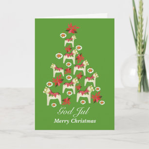 Tarjeta Festiva Navidades Dala Horses