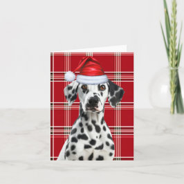 Tarjeta Festiva Navidades Dalmatia Dog Santa Red Temporal
