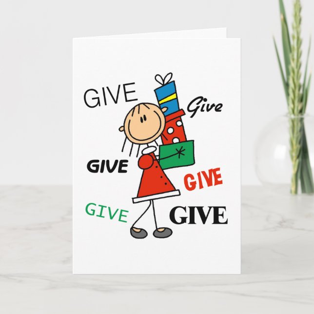 Tarjeta Festiva Navidades dan camisetas y regalos (Anverso)