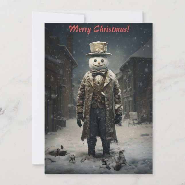Tarjeta Festiva Navidades Dark Snowman (Anverso)