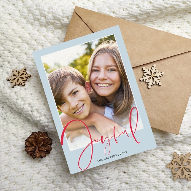 Tarjeta Festiva navidades de 2024 FOTO guión elegante rojo alegre (Subido por el creador)