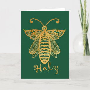 Tarjeta Festiva Navidades de abejas "BEE HOLY" Conservación