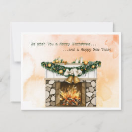 Tarjeta Festiva Navidades de acuarela