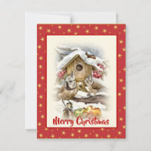 Navidades de acuarela Aves de Apple Nieve Berries