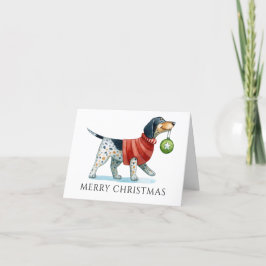 Tarjeta Festiva Navidades de acuarela de perros modernos