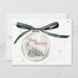 Tarjeta Festiva Navidades de acuarela elegantes burbuja