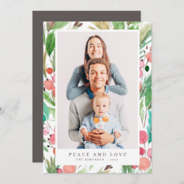 Tarjeta Festiva Navidades de acuarela Foliage Botanicals Moderno