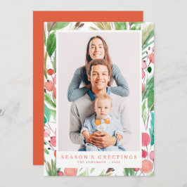 Tarjeta Festiva Navidades de acuarela Foliage Botanicals Moderno