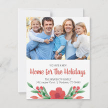 Navidades de acuarela Foto floral Nueva dirección