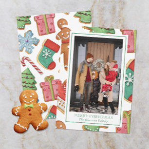 Tarjeta Festiva Navidades de acuarela Fotografía de cookies