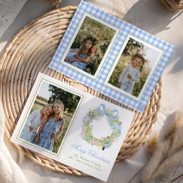 Tarjeta Festiva Navidades de acuarela Fotografía de Wreath de desn