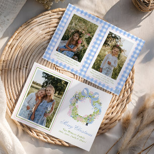 Tarjeta Festiva Navidades de acuarela Fotografía de Wreath de desn