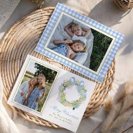 Tarjeta Festiva Navidades de acuarela Fotografía de Wreath de desn