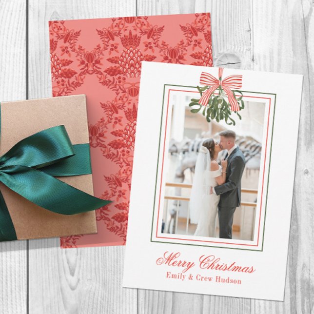 Tarjeta Festiva Navidades de acuarela Mistletoe Foto (Subido por el creador)