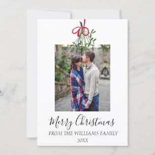 Tarjeta Festiva Navidades de acuarela Mistletoe Foto Botánica